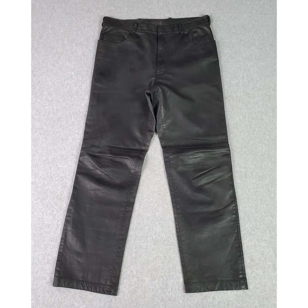 Vintage Versus Gianni Versace Leather Pants Fits 32x29 (Tag Sz 34) Black Italy